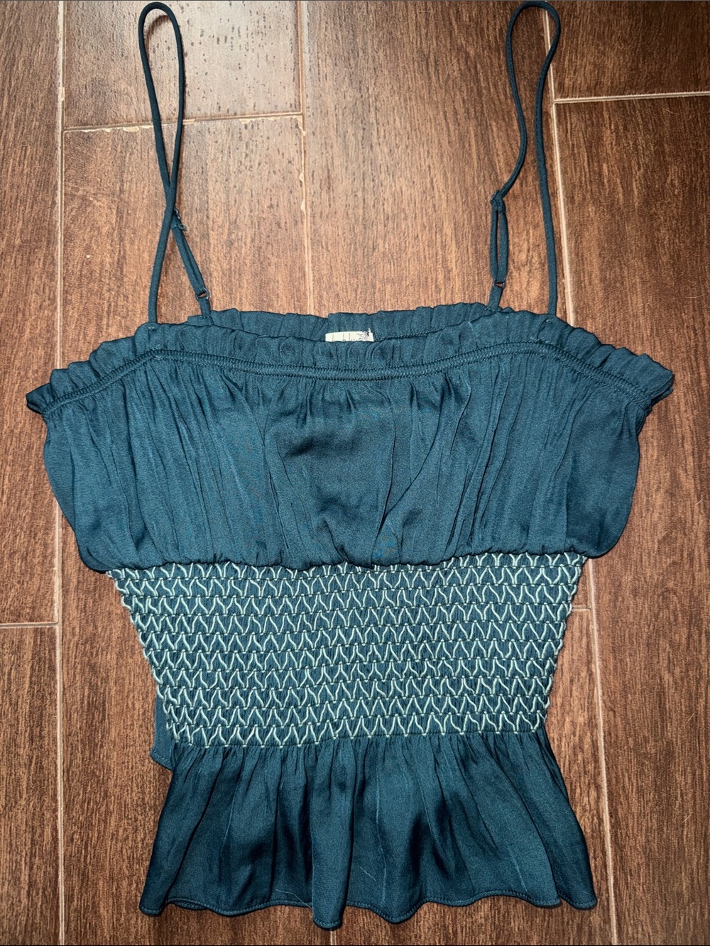 Free People Intimate Smocked Peplum Cami Tank Top Size Small
